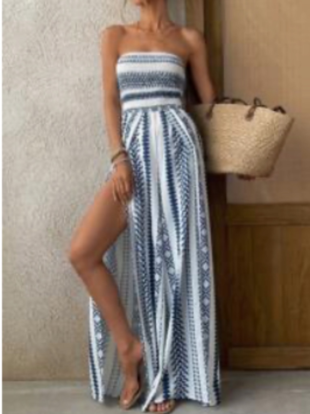 SHEIN White & Blue romper new